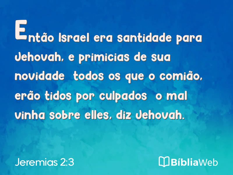 Jeremias 2:3 em imagem para compartilhar