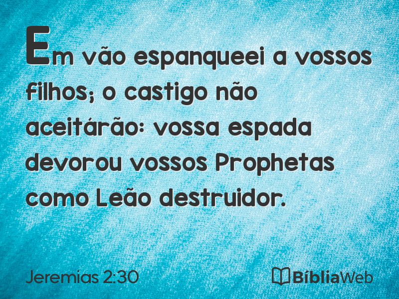 Jeremias 2:30 em imagem para compartilhar