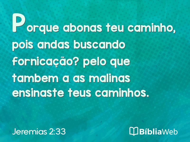 Jeremias 2:33 em imagem para compartilhar