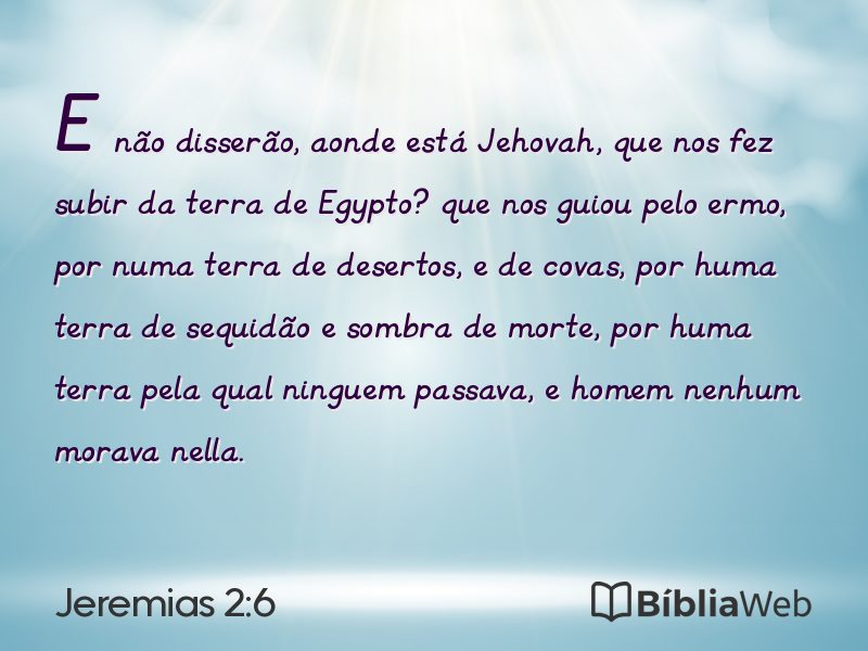 Jeremias 2:6 em imagem para compartilhar