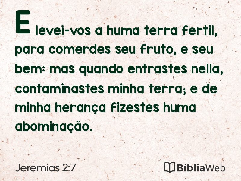 Jeremias 2:7 em imagem para compartilhar