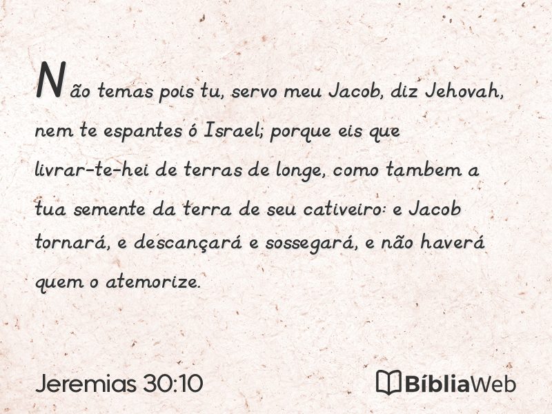Jeremias 30:10 em imagem para compartilhar