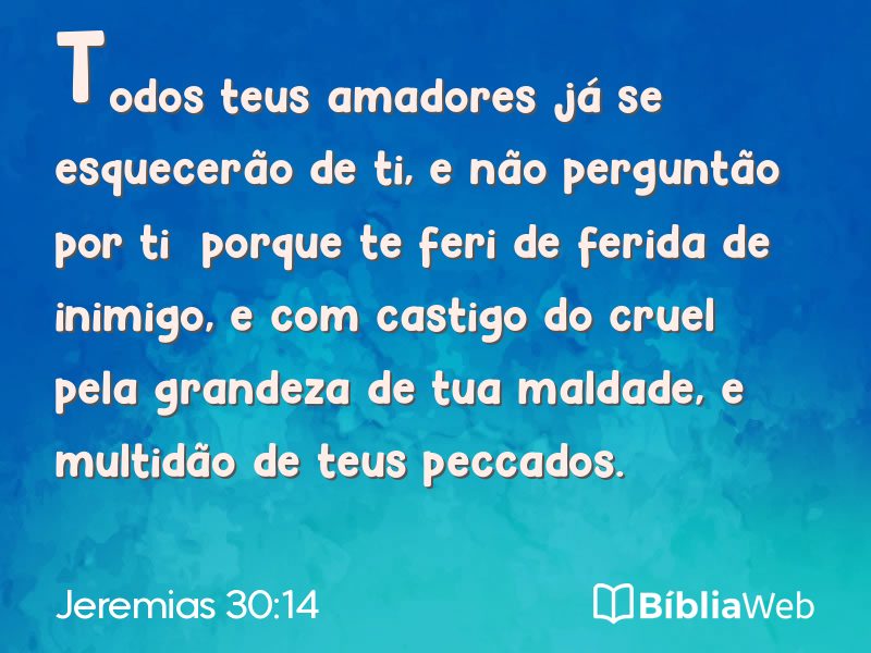 Jeremias 30:14 em imagem para compartilhar