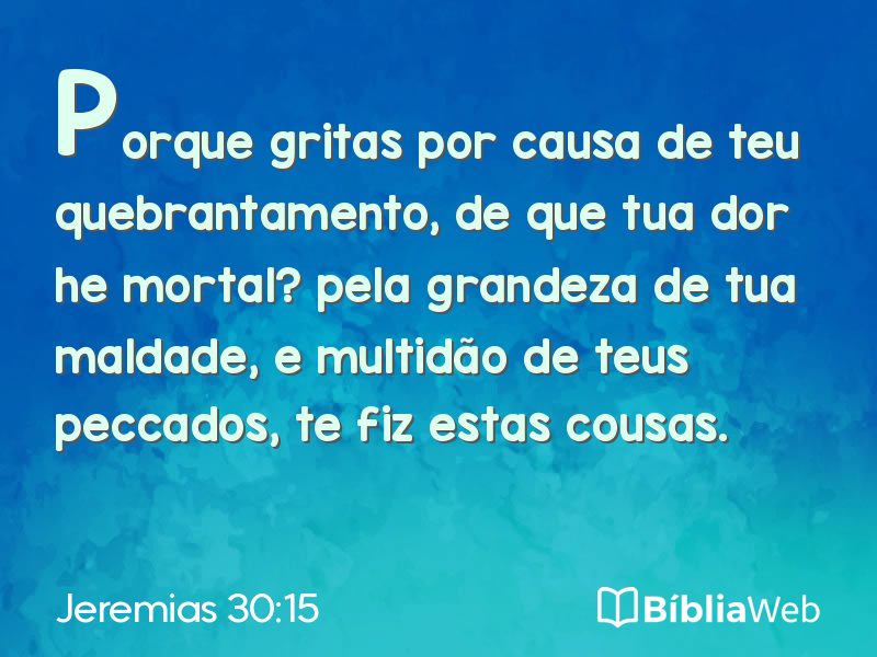 Jeremias 30:15 em imagem para compartilhar