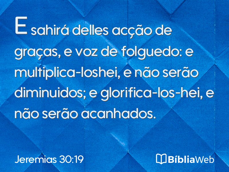 Jeremias 30:19 em imagem para compartilhar