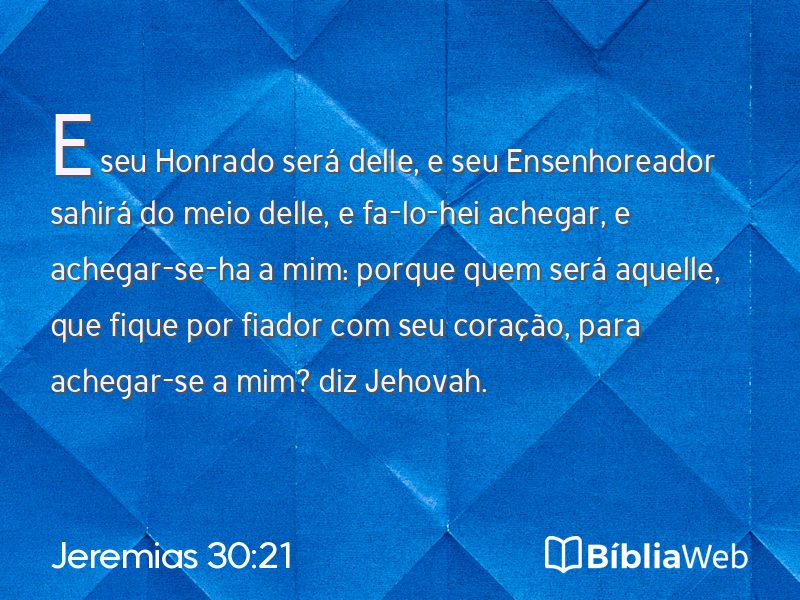 Jeremias 30:21 em imagem para compartilhar