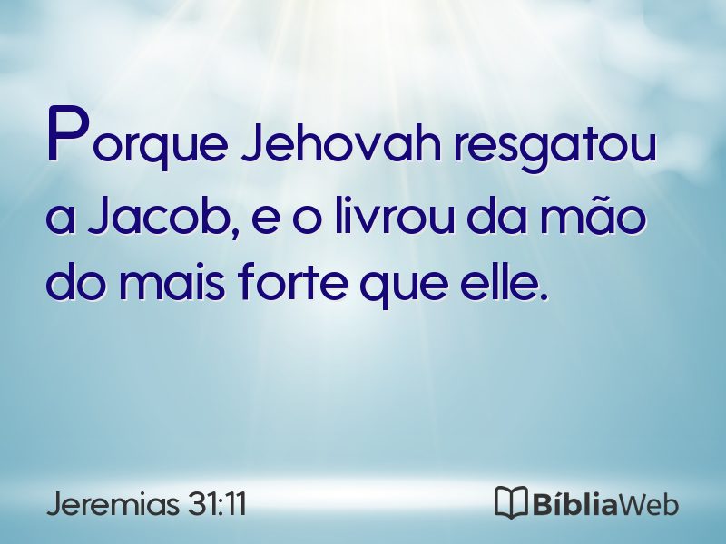 Jeremias 31:11 em imagem para compartilhar