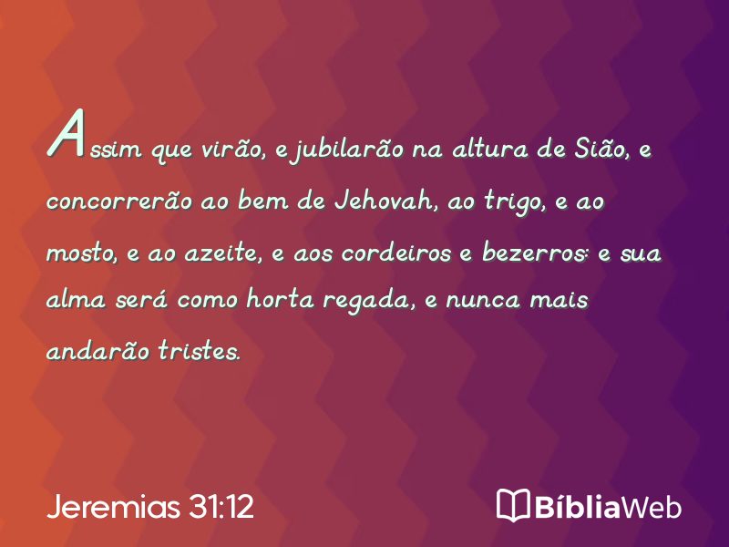 Jeremias 31:12 em imagem para compartilhar
