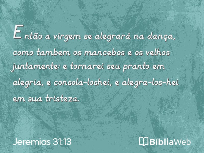 Jeremias 31:13 em imagem para compartilhar