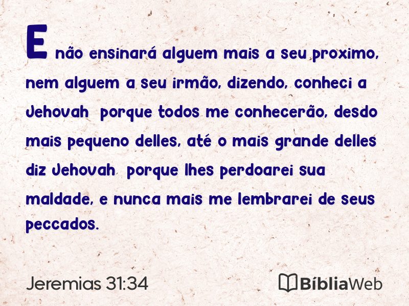 Jeremias 31:34 em imagem para compartilhar