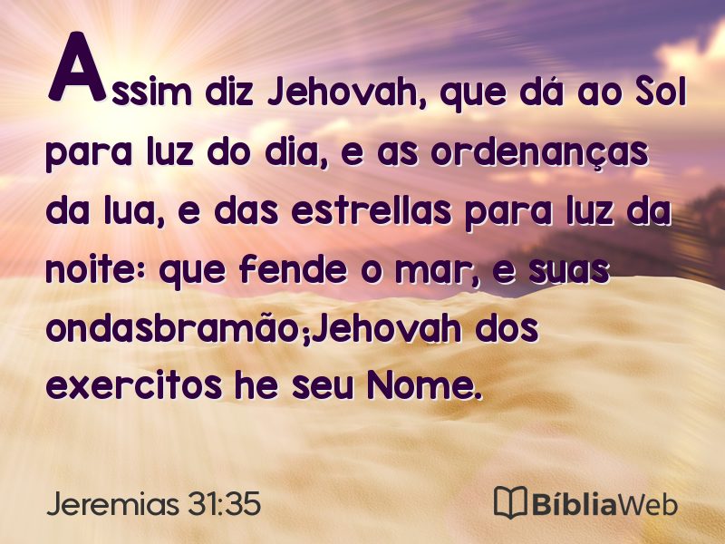 Jeremias 31:35 em imagem para compartilhar