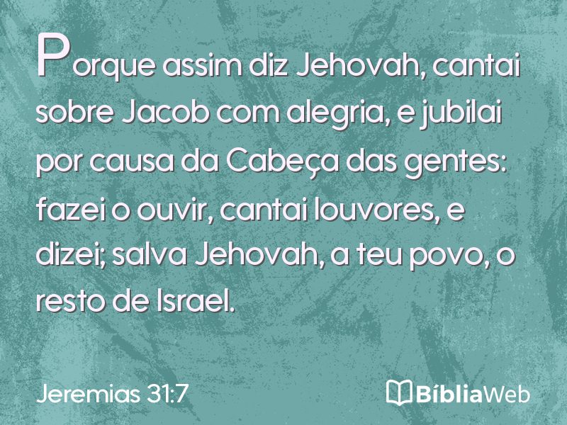 Jeremias 31:7 em imagem para compartilhar