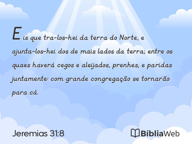 Jeremias 31:8 em imagem para compartilhar