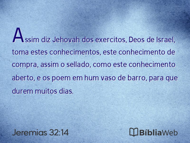 Jeremias 32:14 em imagem para compartilhar