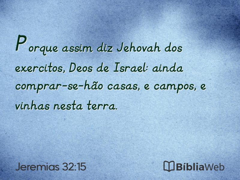 Jeremias 32:15 em imagem para compartilhar
