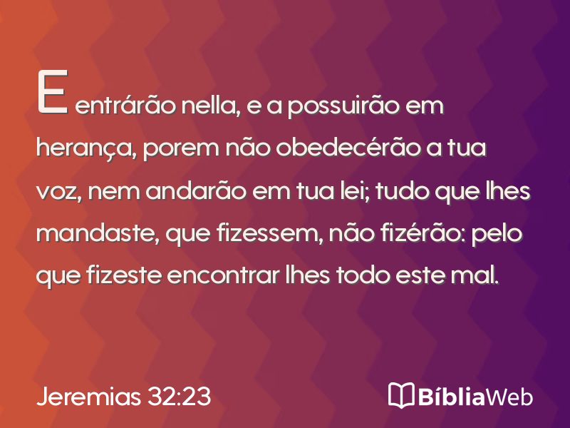 Jeremias 32:23 em imagem para compartilhar