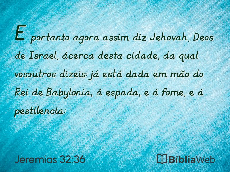 Jeremias 32:36 em imagem para compartilhar