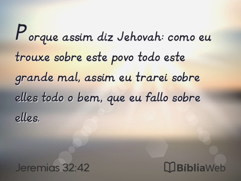 Jeremias 32:42 em imagem para compartilhar