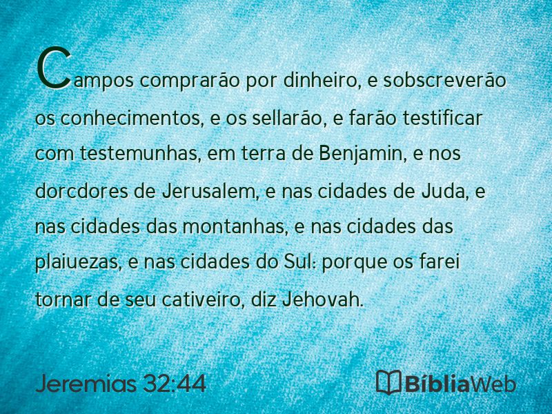 Jeremias 32:44 em imagem para compartilhar