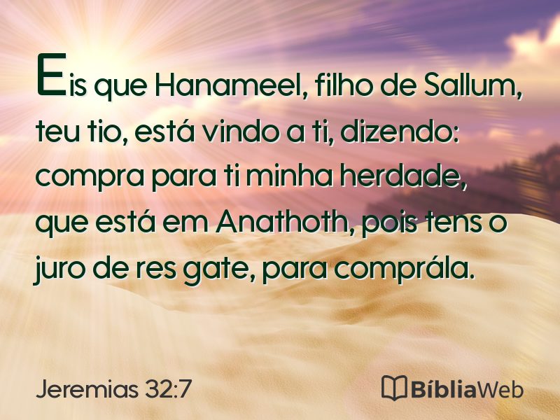 Jeremias 32:7 em imagem para compartilhar