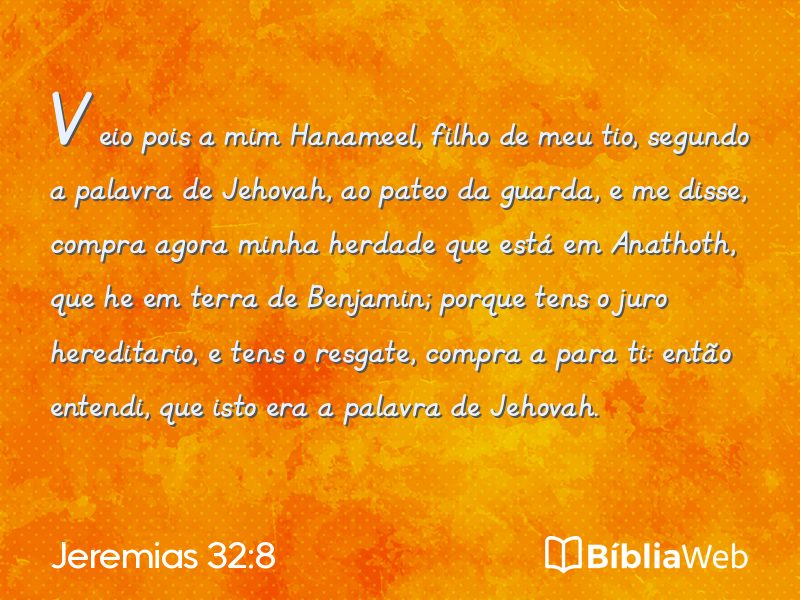 Jeremias 32:8 em imagem para compartilhar
