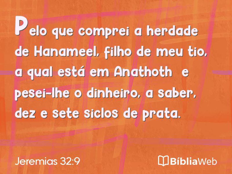 Jeremias 32:9 em imagem para compartilhar