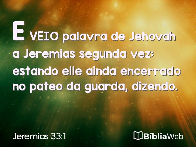 Jeremias 33:1 em imagem para compartilhar