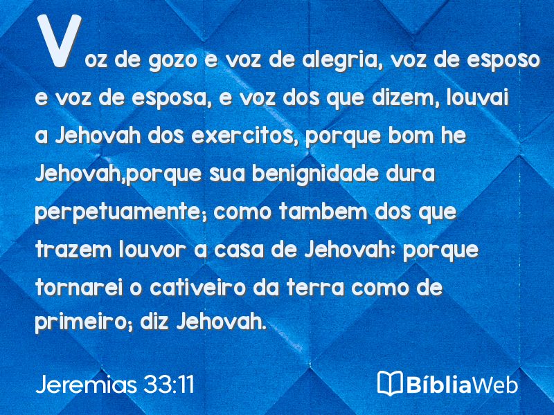 Jeremias 33:11 em imagem para compartilhar