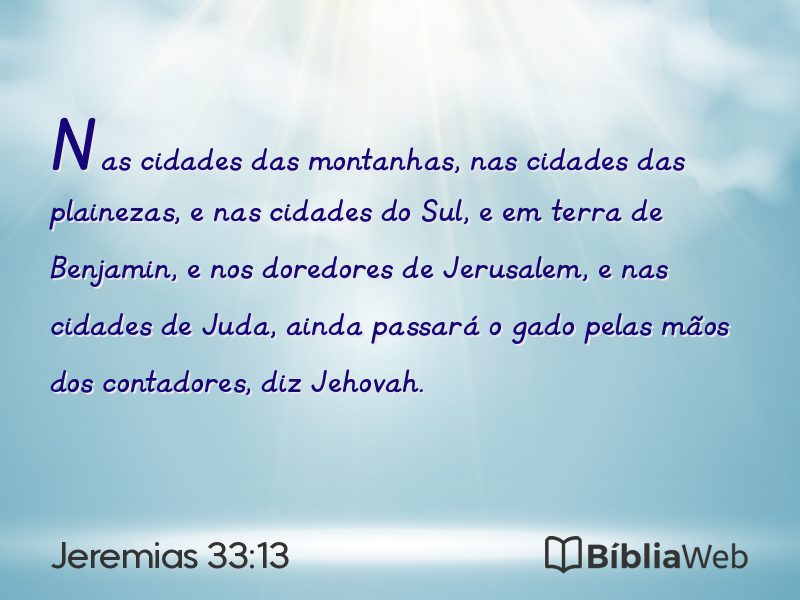Jeremias 33:13 em imagem para compartilhar