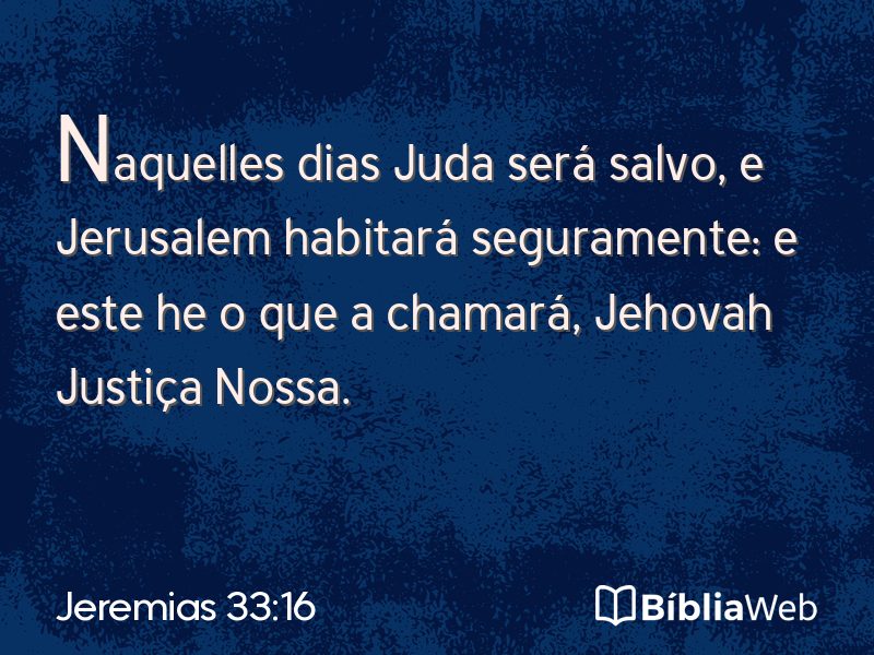 Jeremias 33:16 em imagem para compartilhar