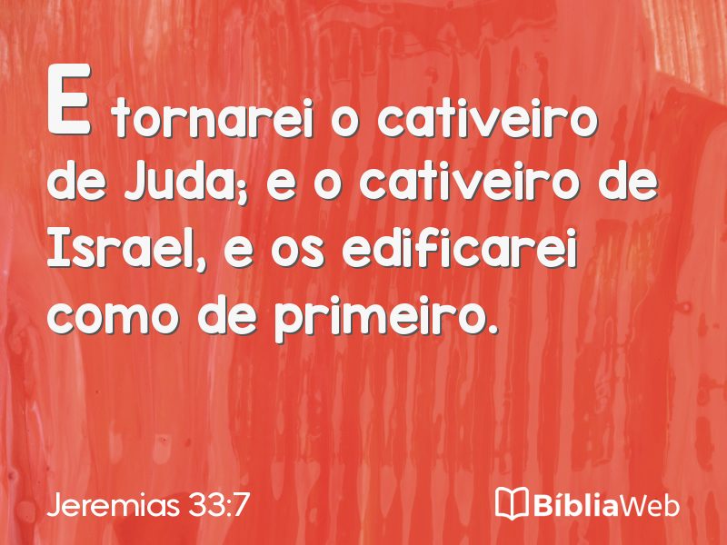 Jeremias 33:7 em imagem para compartilhar