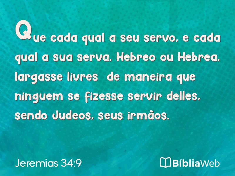 Jeremias 34:9 em imagem para compartilhar