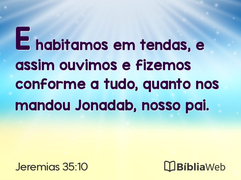 Jeremias 35:10 em imagem para compartilhar