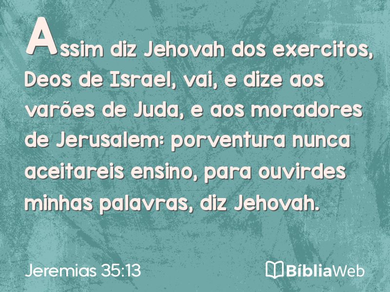 Jeremias 35:13 em imagem para compartilhar
