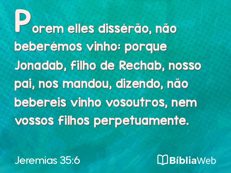 Jeremias 35:6 em imagem para compartilhar