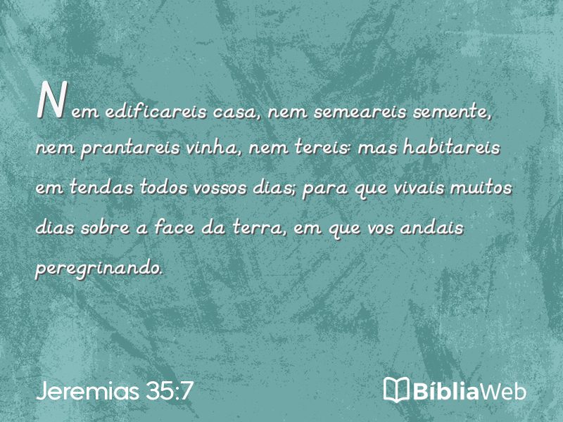 Jeremias 35:7 em imagem para compartilhar
