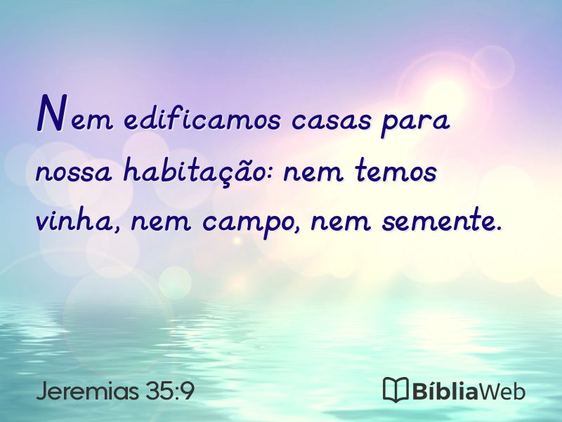 Jeremias 35:9 em imagem para compartilhar