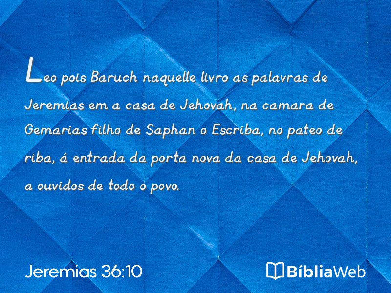 Jeremias 36:10 em imagem para compartilhar
