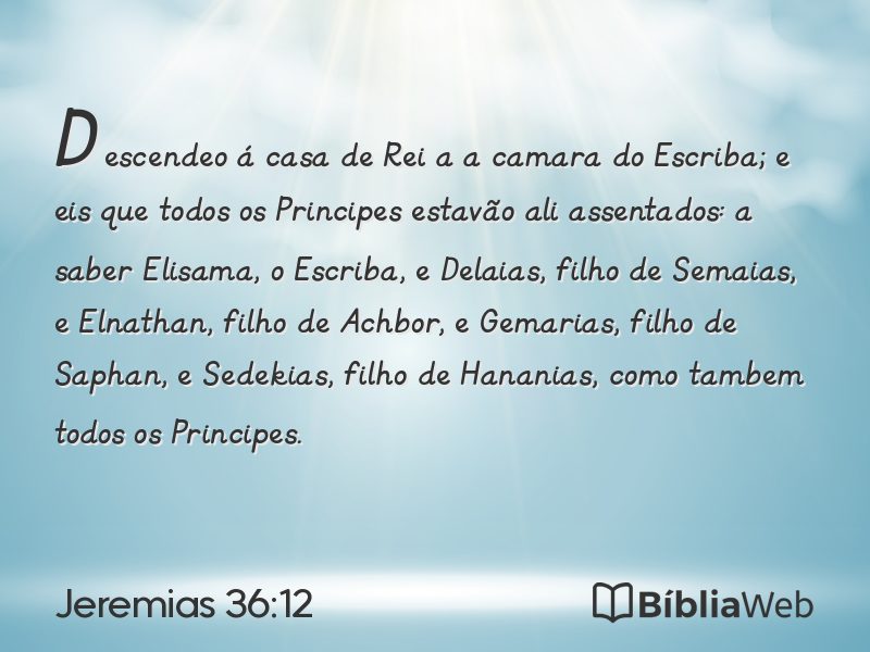 Jeremias 36:12 em imagem para compartilhar