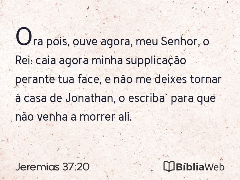 Jeremias 37:20 em imagem para compartilhar