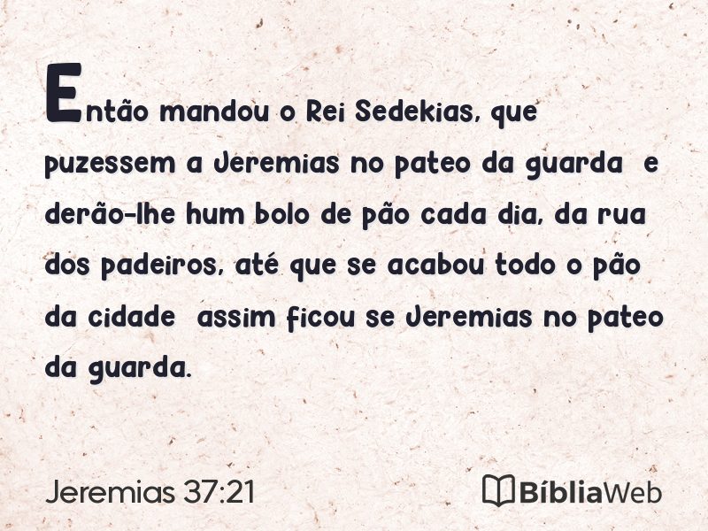 Jeremias 37:21 em imagem para compartilhar