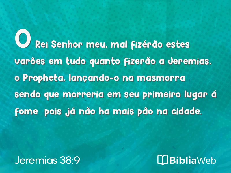 Jeremias 38:9 em imagem para compartilhar