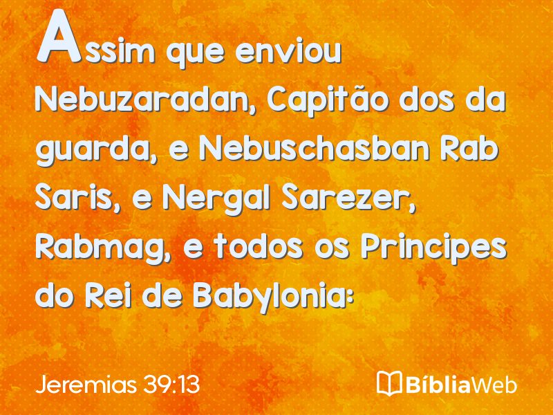 Jeremias 39:13 em imagem para compartilhar