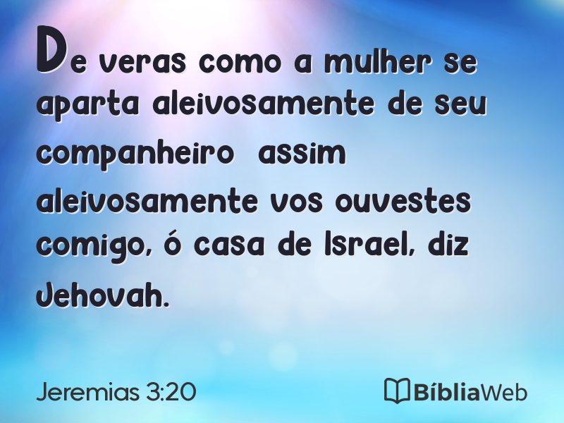 Jeremias 3:20 em imagem para compartilhar