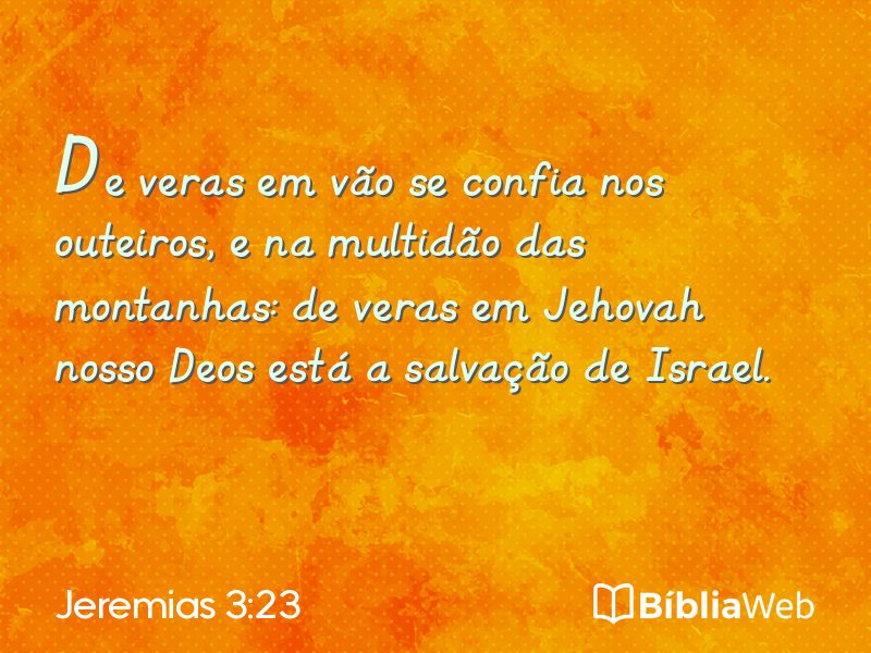Jeremias 3:23 em imagem para compartilhar