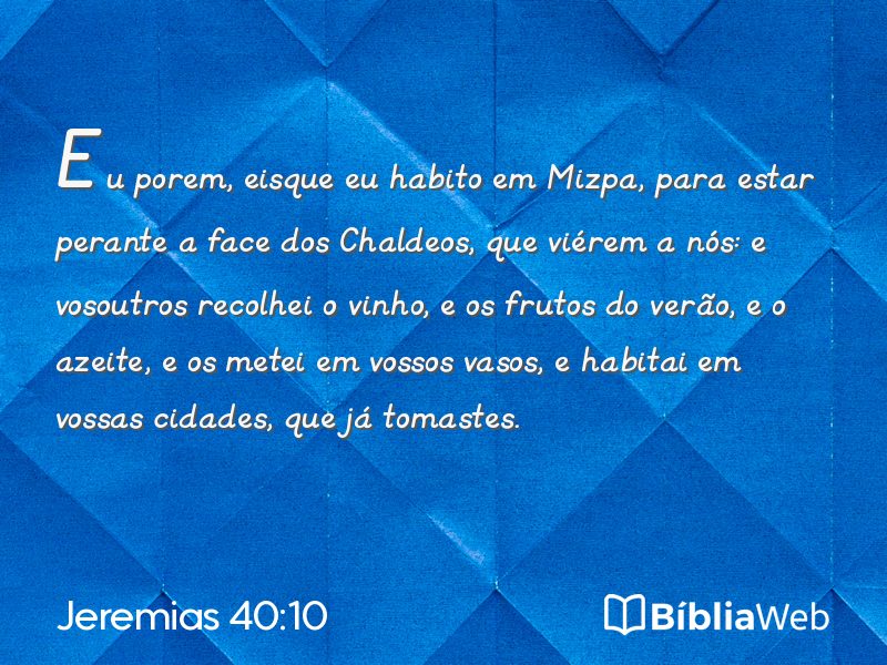 Jeremias 40:10 em imagem para compartilhar