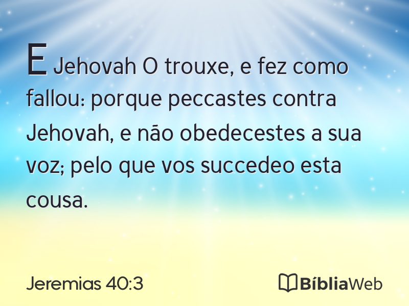Jeremias 40:3 em imagem para compartilhar