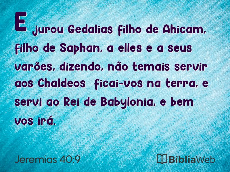 Jeremias 40:9 em imagem para compartilhar