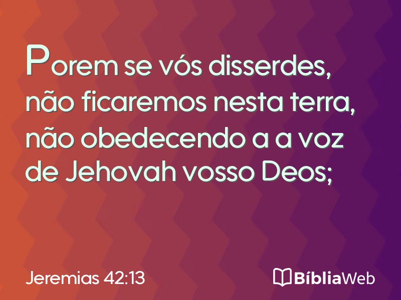 Jeremias 42:13 em imagem para compartilhar
