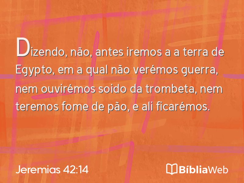 Jeremias 42:14 em imagem para compartilhar